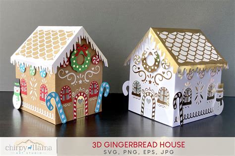 Get Your Holiday Crafting on with Our Exquisite 3D Gingerbread House SVG Design!
