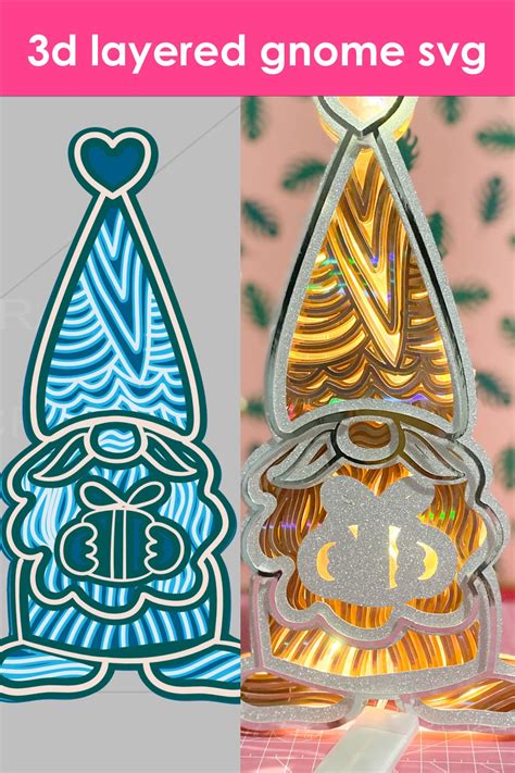 Magically Transform Your Crafting Ideas: 3D Gnome SVG Design for Endless Imagination and Fun!