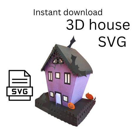 Experience Hair-Raising Chills with the 3D Haunted House SVG Design!