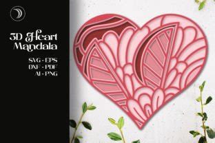 Create Stunning 3D Heart Mandala Designs with Our Exquisite SVG Collection!