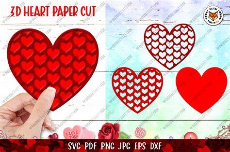 Unlock Your Heart's Desires with Our Stunning 3D Heart SVG Collection - Freebie Alert!