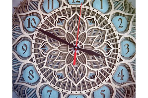 The Serene Beauty of Time: Free 3D Mandala Clock SVG for a Mindful Home Decor