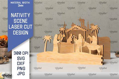 Experience the Magic of Christmas with 3D Nativity Scene SVG - Bring Holiness to Your Home!