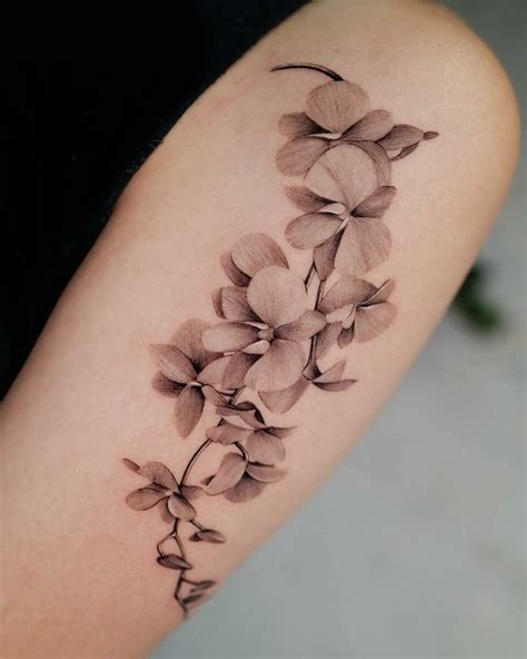 3d Orchid Flower Tattoos
