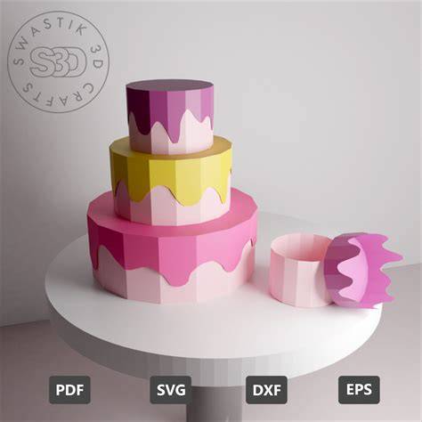 Celebrating in Style: Create a Stunning 3D Paper Cake with our Heartwarming Template and Feel the Joy of Delightful Decor!