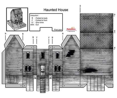 3d Paper Haunted House Template