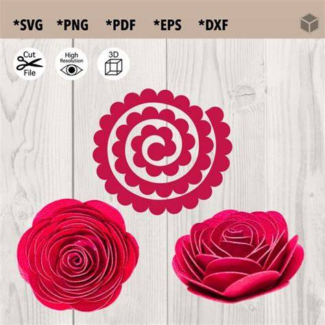 Craft Beautiful Memories with 3D Paper Roses SVG Designs - Leave Your Loved Ones Speechless!