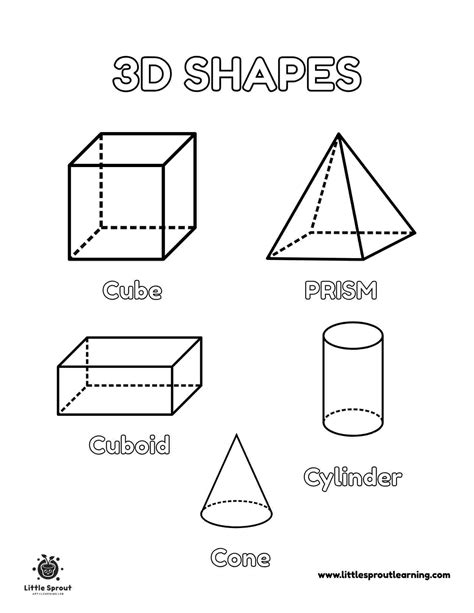 3d Shapes Coloring Worksheet