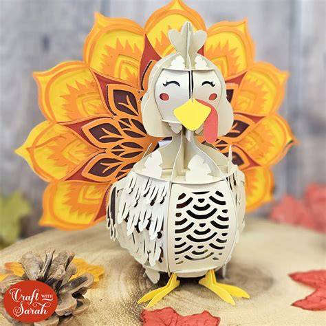 Enchanting 3D Turkey SVG Designs to Add a Touch of Magic to Your Thanksgiving Celebration!