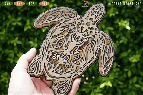 Bring the Magic to Life: Embrace Harmony and Serenity with our Breathtaking 3D Turtle Mandala SVG Designs