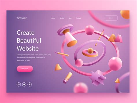 3D banner for website