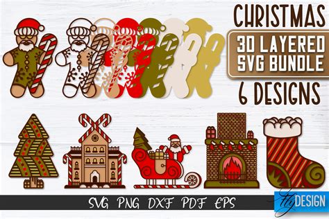 layered Christmas wreath 3d svg multi layer (929653) SVGs Design