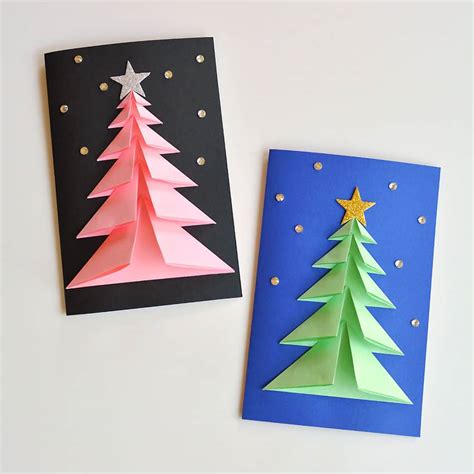 3d christmas tree card template