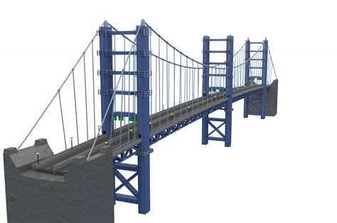 3d drawing of a suspension bridge