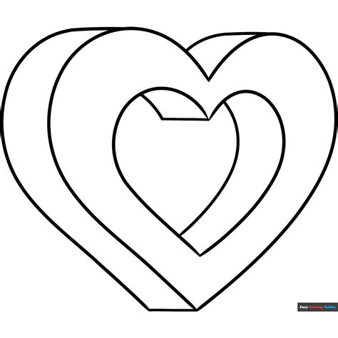 3d Heart Coloring Pages