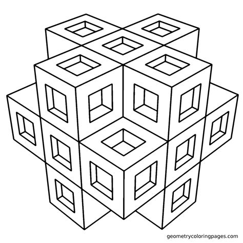3D Pattern Coloring Pages