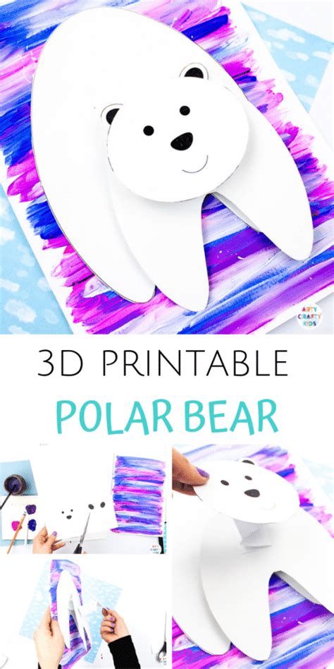 3D Polar Bear Printable Template