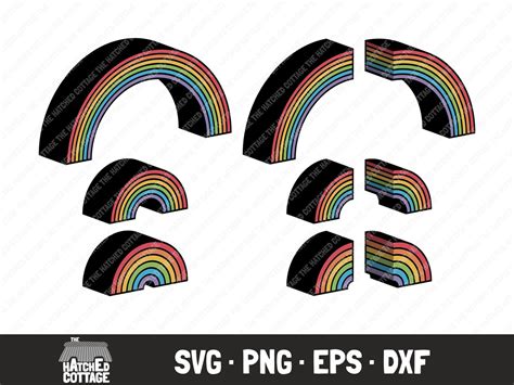 Rainbow Layered SVG Rainbow Sign Svg 3d Rainbow Shadow Box Etsy