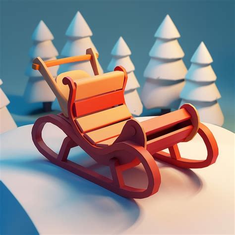 3D Svg Sled Svg Ornament Svg Winter Svg Sledding Sled Etsy