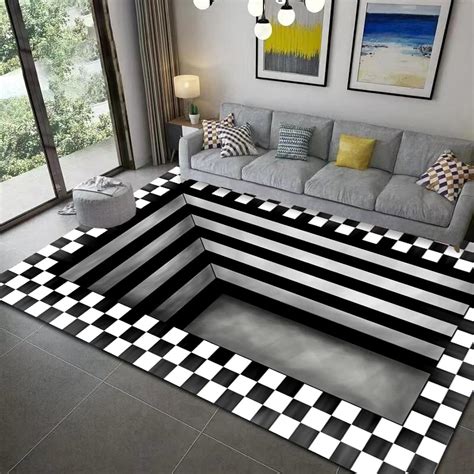3D space round carpet checkered vortex Fruugo UK
