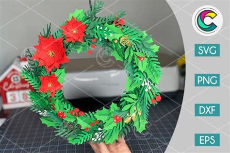 Christmas Wreath 3D Zentangle svg files Multilayer Panel for Etsy
