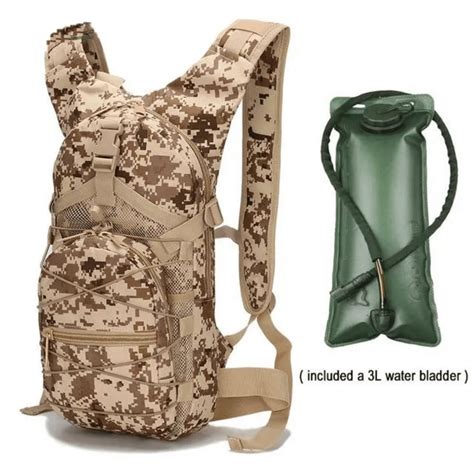 Tactical Hydration Pack with 3L Water Bladder. Military Style Backpack
