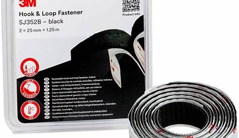 3M Black Hook & Loop Tape SJ3551 25.4mm x 45.7m