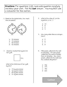 3rd Grade Eog Math Practice Worksheets