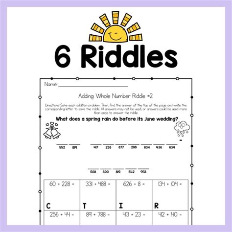 3rd Grade Math Riddles For Kids