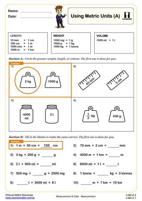 3rd Grade Math Worksheets Measurement Free