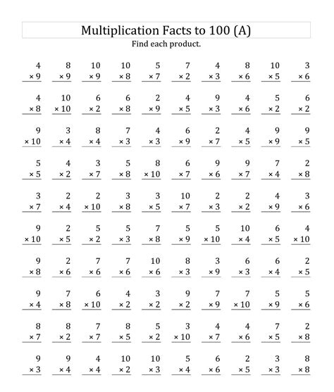 3Rd Grade Common Core Multiplication Printable Worksheets