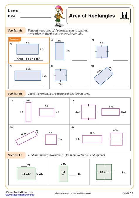 3Rd Grade Math Area And Worksheets