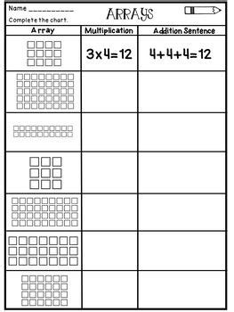 3Rd Grade Math Array Worksheets