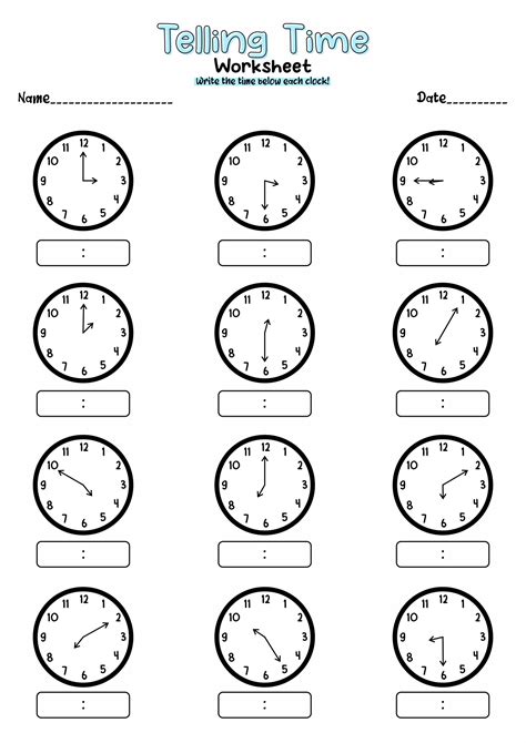 3Rd Grade Math Worksheets On Time