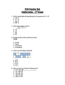 3Rd Grade Pre Eog Math Practice Worksheets 2019