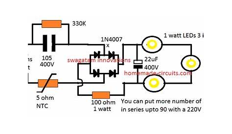 3 watt led lamp circuit Circuit projects, Led drivers