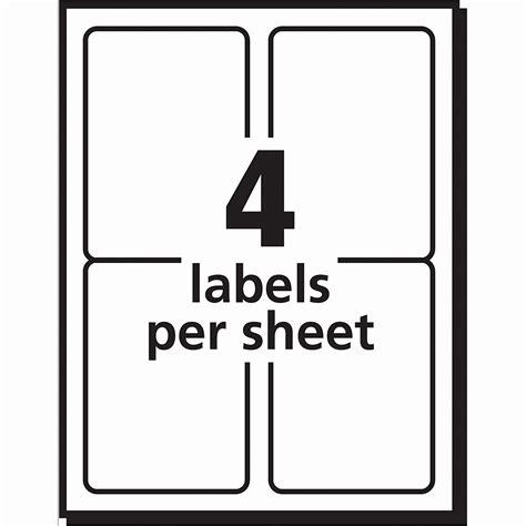 4 Labels Per Sheet Template