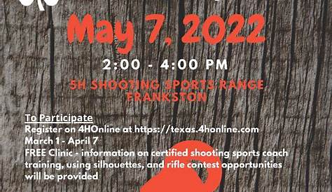 4 H 22 Rifle Rules Texas Shooting Sports District 12 Youth