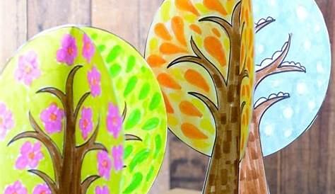 Kunstunterricht: Ein Jahreszeitenbaum — Grundschule und Basteln