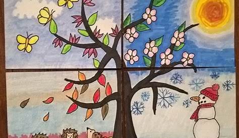 Ein Baum vier Jahreszeiten Malerei | Etsy