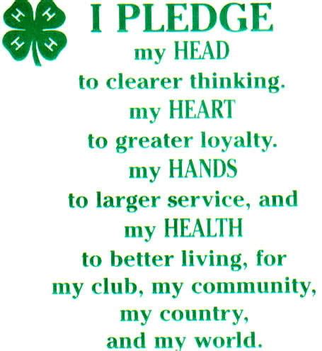 4 H Pledge Printable