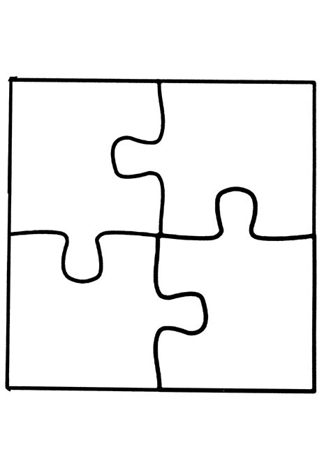 4 Piece Puzzle Piece Template