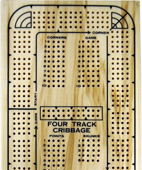 4 Track Cribbage Board Template