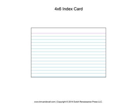 4 X 6 Index Card Template