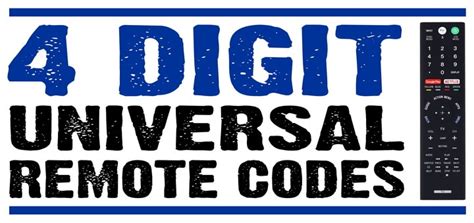 4 digit remote codes for universal remotes