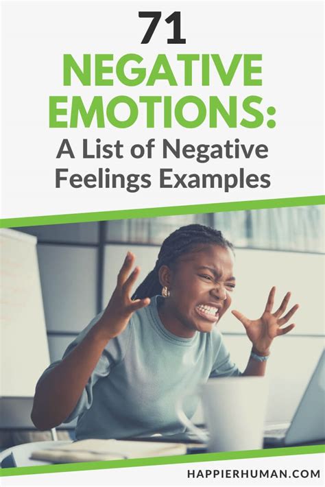 4 examples of negative emotions