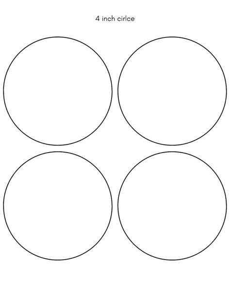 4 Inch Circle Template Printable