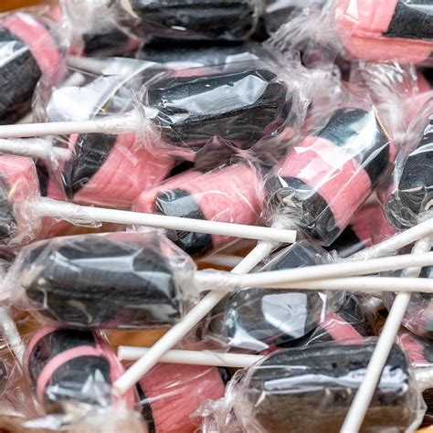 4 licorice lollipops