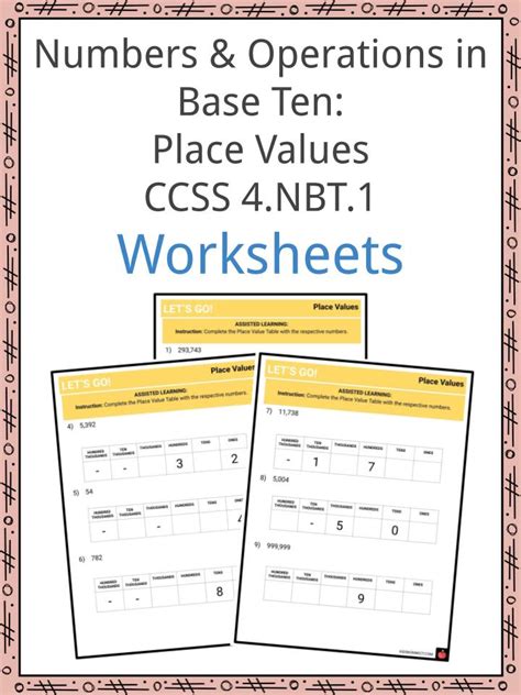 4 nbt 1 worksheets