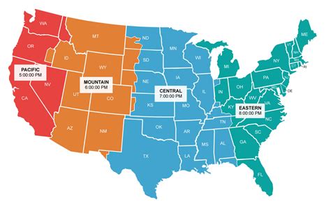 4 time zones united states